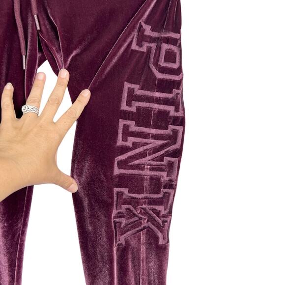 PINK Victoria's Secret Pants - EUC PINK Victoria's Secret Velour Embroidered Pink Logo Drawstring Joggers XS